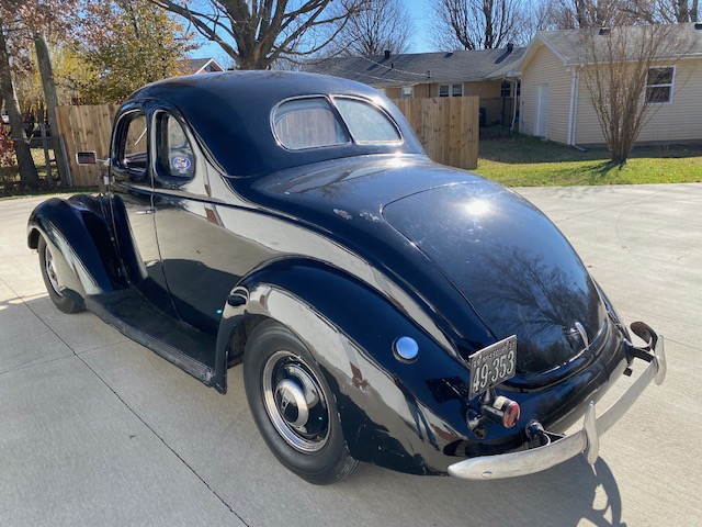 1937 Ford 85HP Business Coupe Left Rear ©2024 Flashback Racing