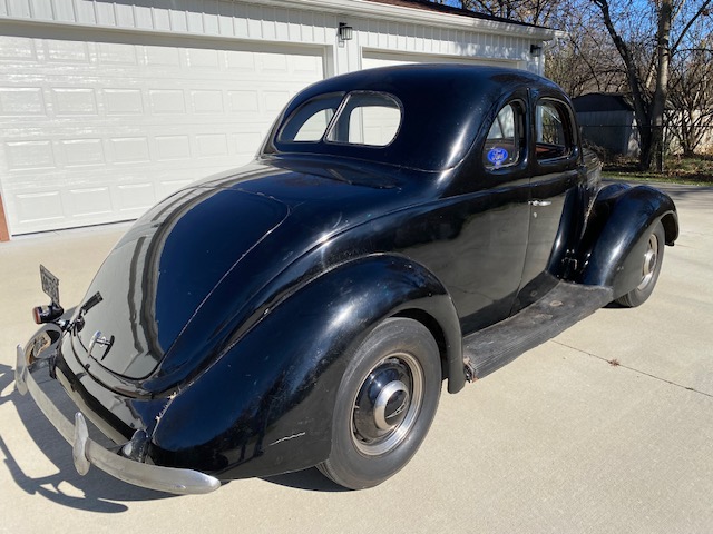 1937 Ford 85HP Business Coupe Right Rear ©2024 Flashback Racing