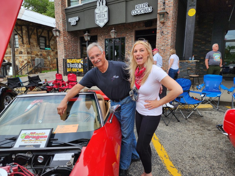 My daughter Carrie celebrates our 1st Place Win at the 2024 Magic Dragon Street Meet Nationals ©2024 Flashback Racing