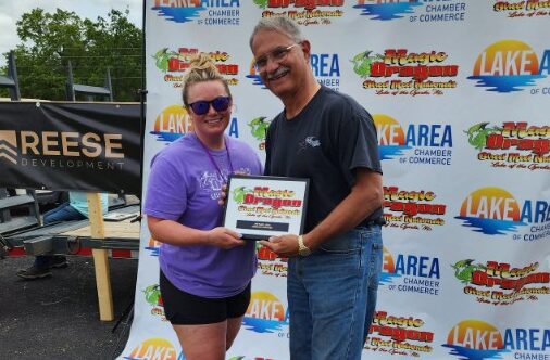 Receiving the Magic Dragon 1st Place Award for the 1975 Corvette ©2024 Flashback Racing