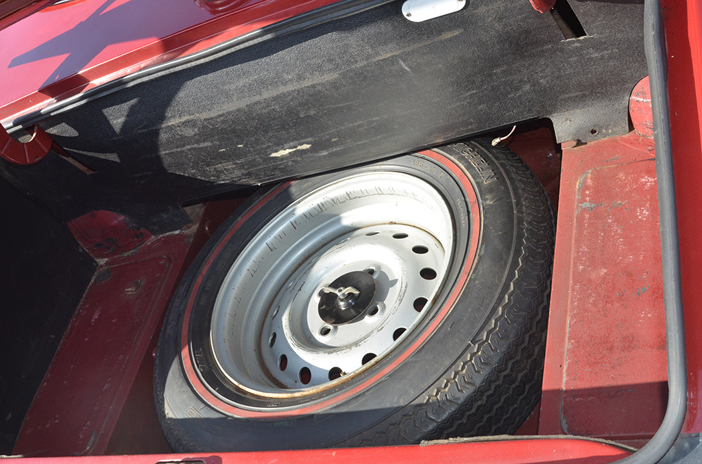 1974 Triumph TR6 Trunk with Spare Tire ©2024 Flashback Racing