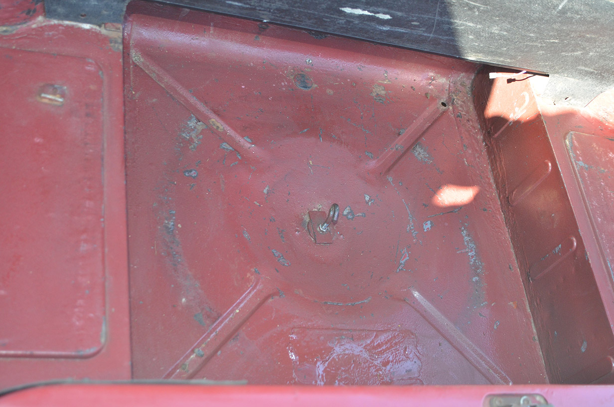 1976 Triumph TR6 Trunk Interior w/ Spare Removed ©2024 Flashback Racing