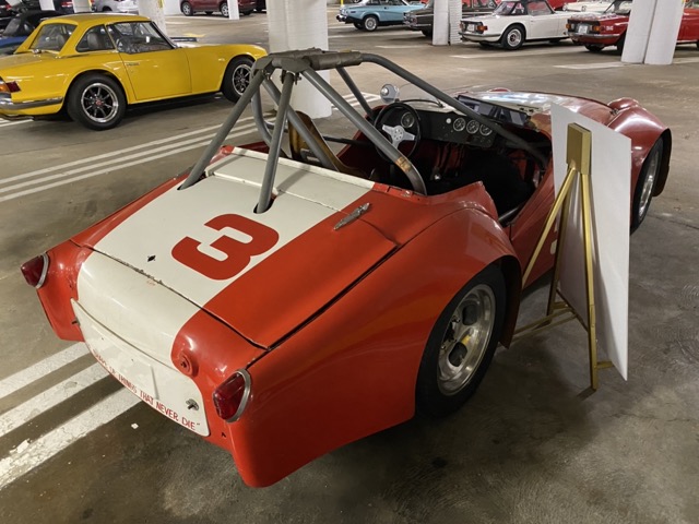Right Rear of Triumph TR3 Race Car at SCVTR Show in STL ©2024 Flashback Racing