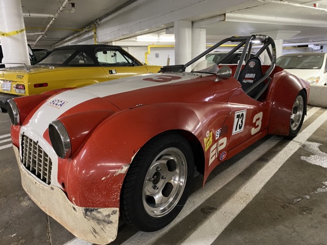 Left Front of Triumph TR3 Race Car at SCVTR Show in STL ©2024 Flashback Racing