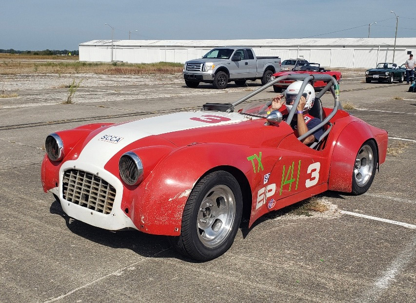 Flashback Racing Triumph TR3A Race Car ready for Autocross at 2024 VTR Convention, Brown County Park, IN